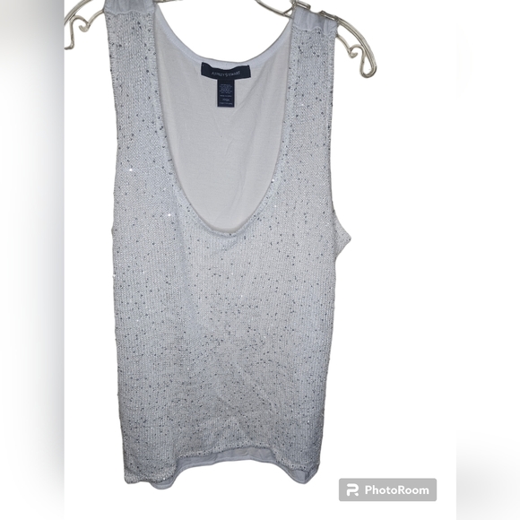 Ashley Stewart women's w'hite knitted front sleeveless tank top size 22/24 - Picture 4 of 7